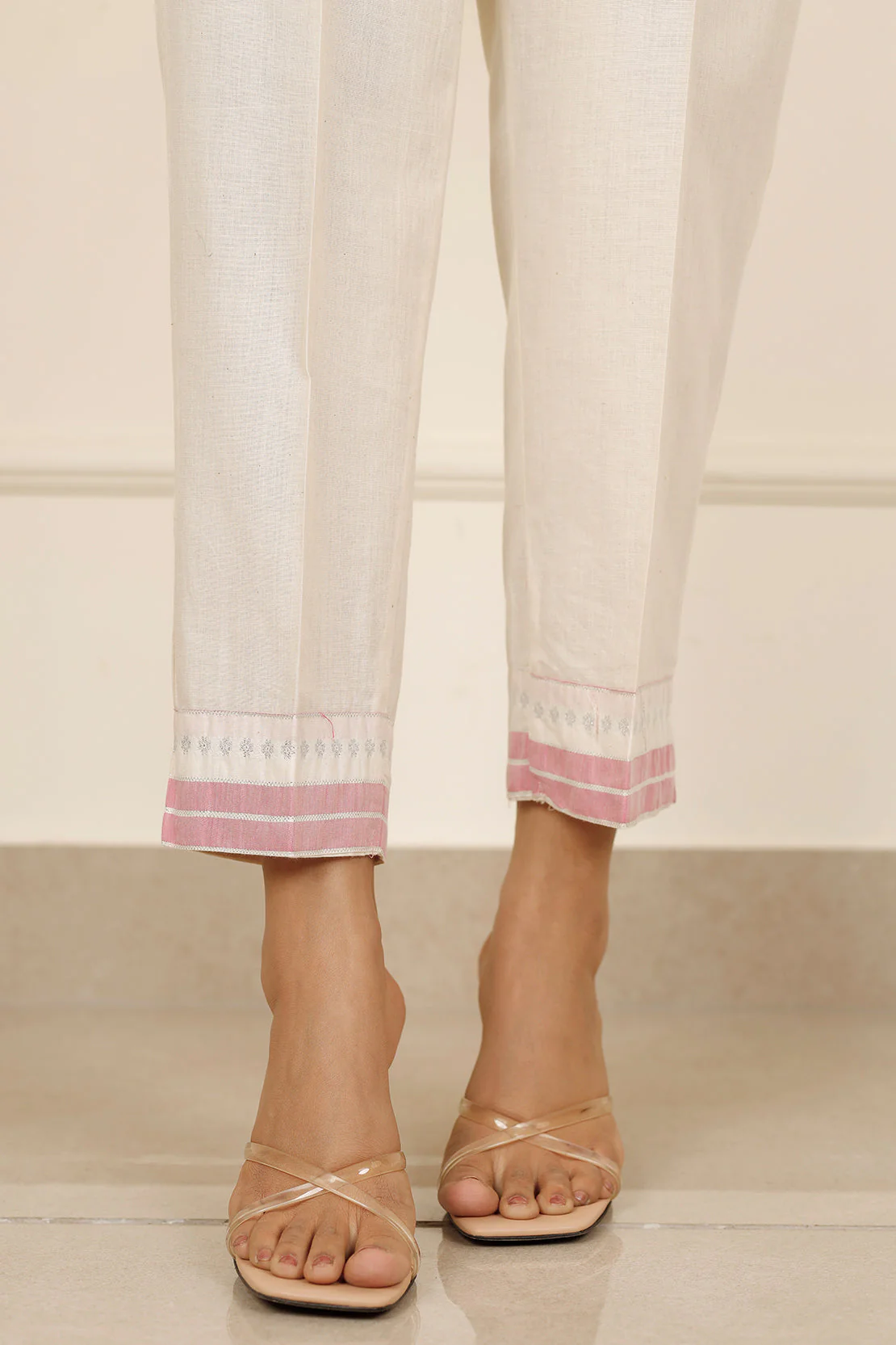 Cotton Jacquard Pants - Image 3