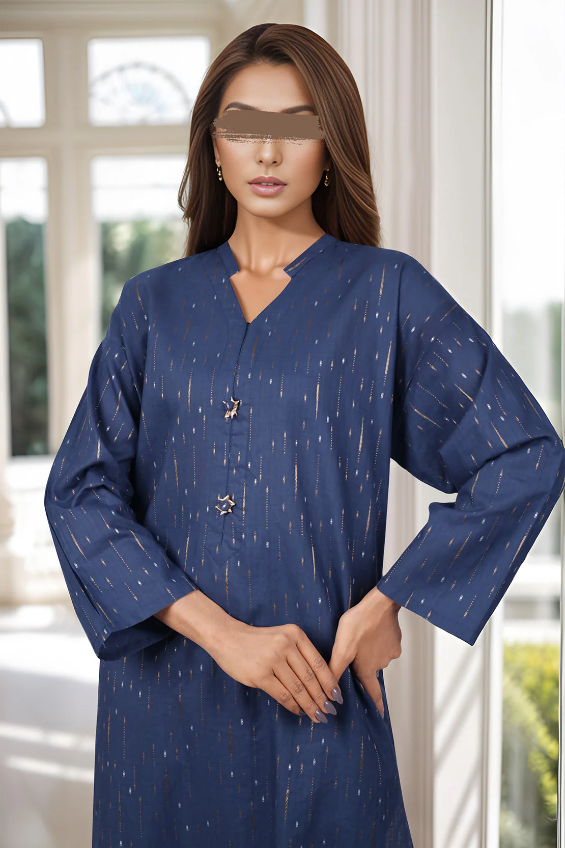 Cotton Jacquard Stitched 2 Piece (Shirt/Trouser) - Image 3