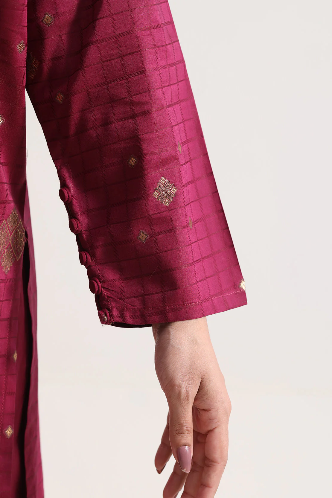 Cotton Jacquard Stitched 2 Piece (Shirt/Trouser) - Image 5