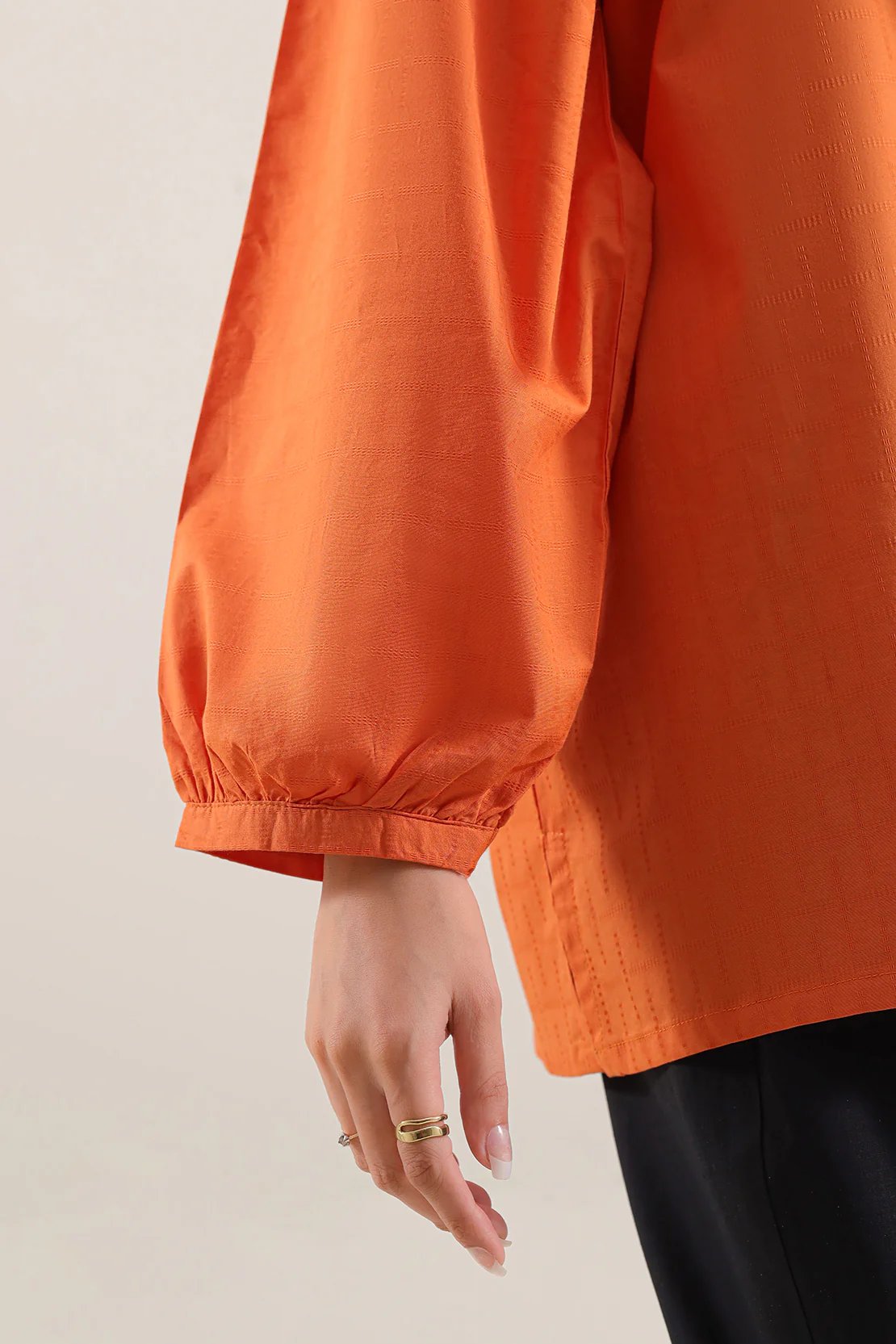 Cotton Jacquard Stitched Fusion Tops - Image 5