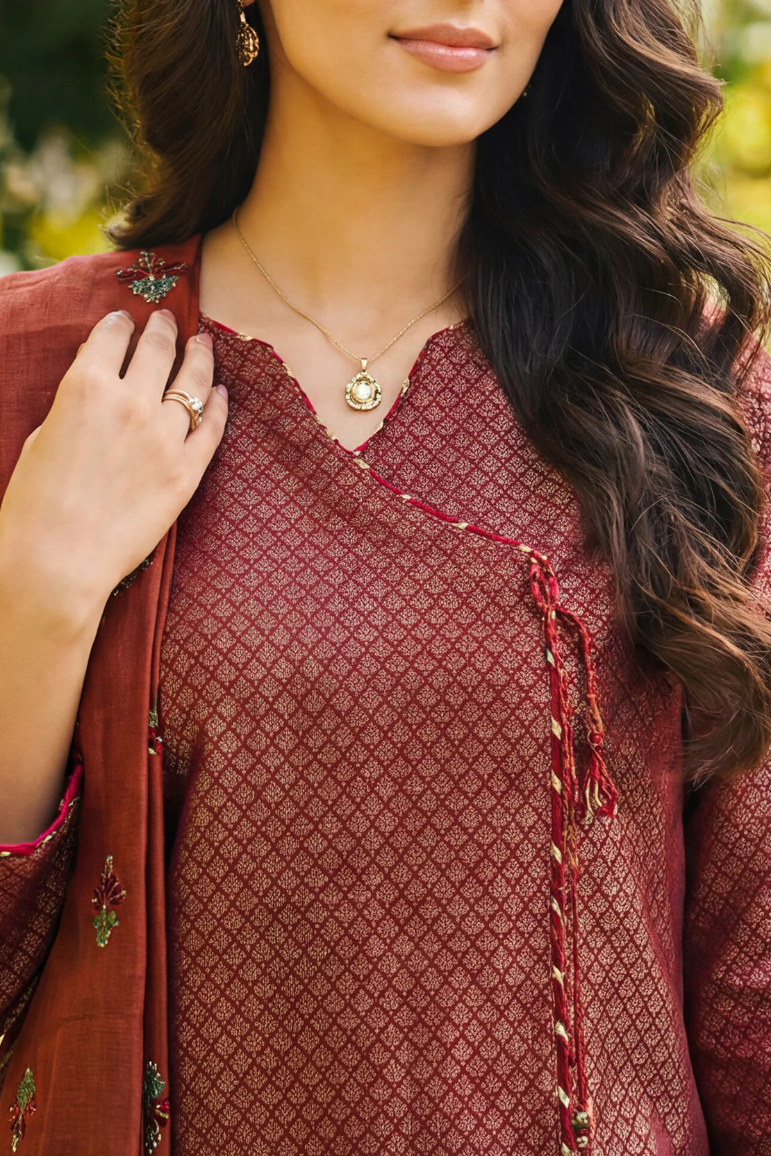 Luxury Pret Embroidered Cotton Jacquard Stitched 3 Piece - Image 3