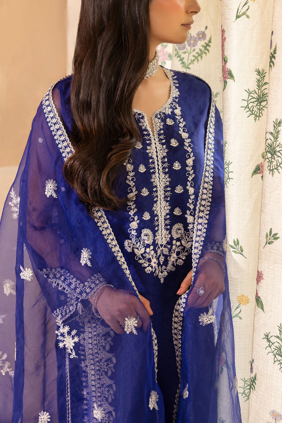 Luxury Pret Embroidered Self Jacquard Stitched 3 Piece - Image 6