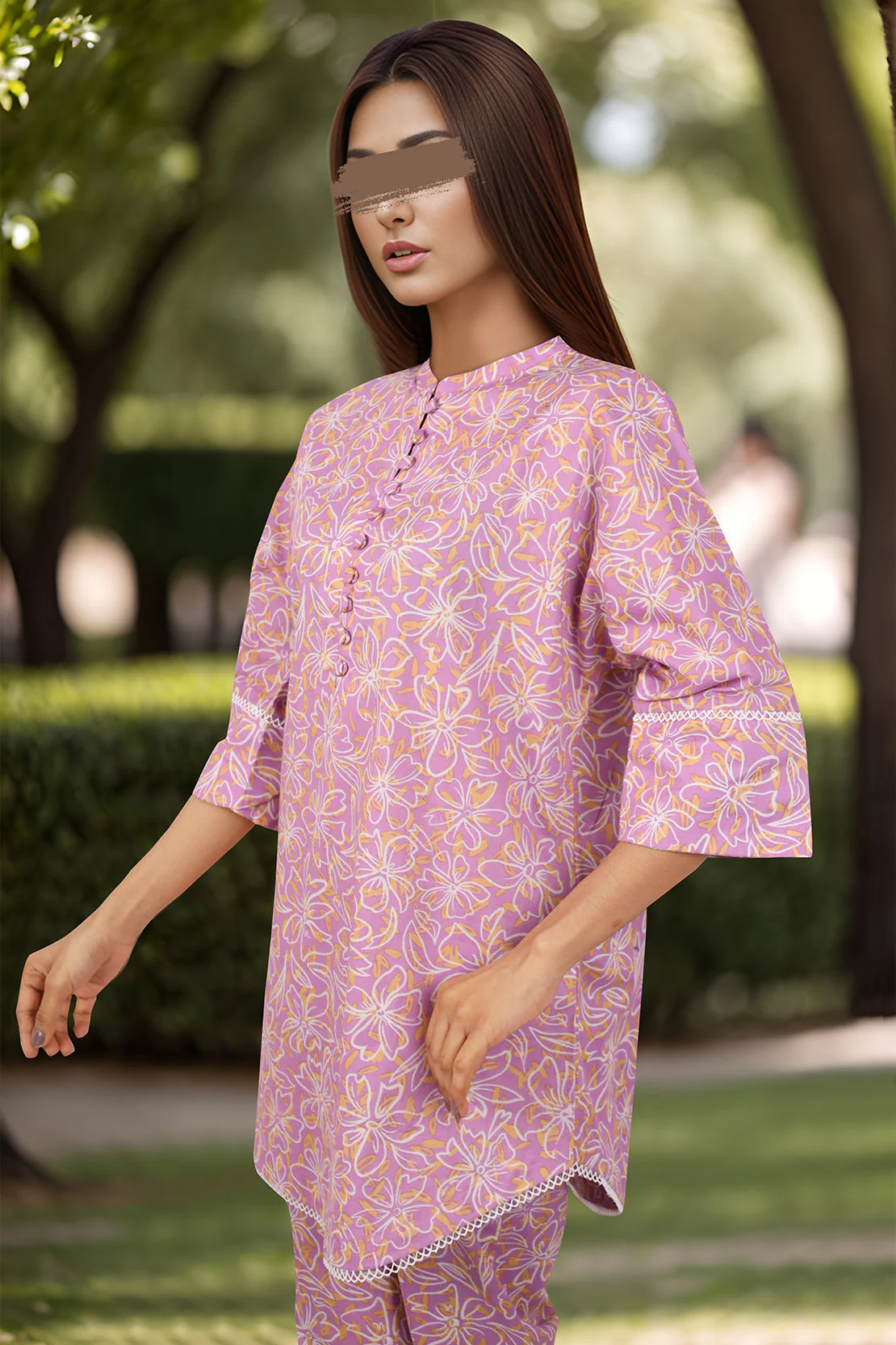 Printed Cambric Stitched 2 Piece (Shirt/Trouser) - Image 4