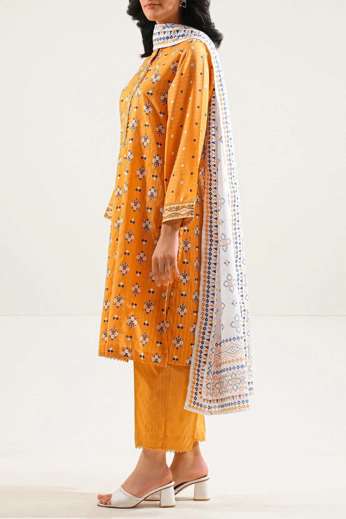 Printed Embroidered Lawn Stitched 2 Piece (Shirt/Trouser) - Image 3