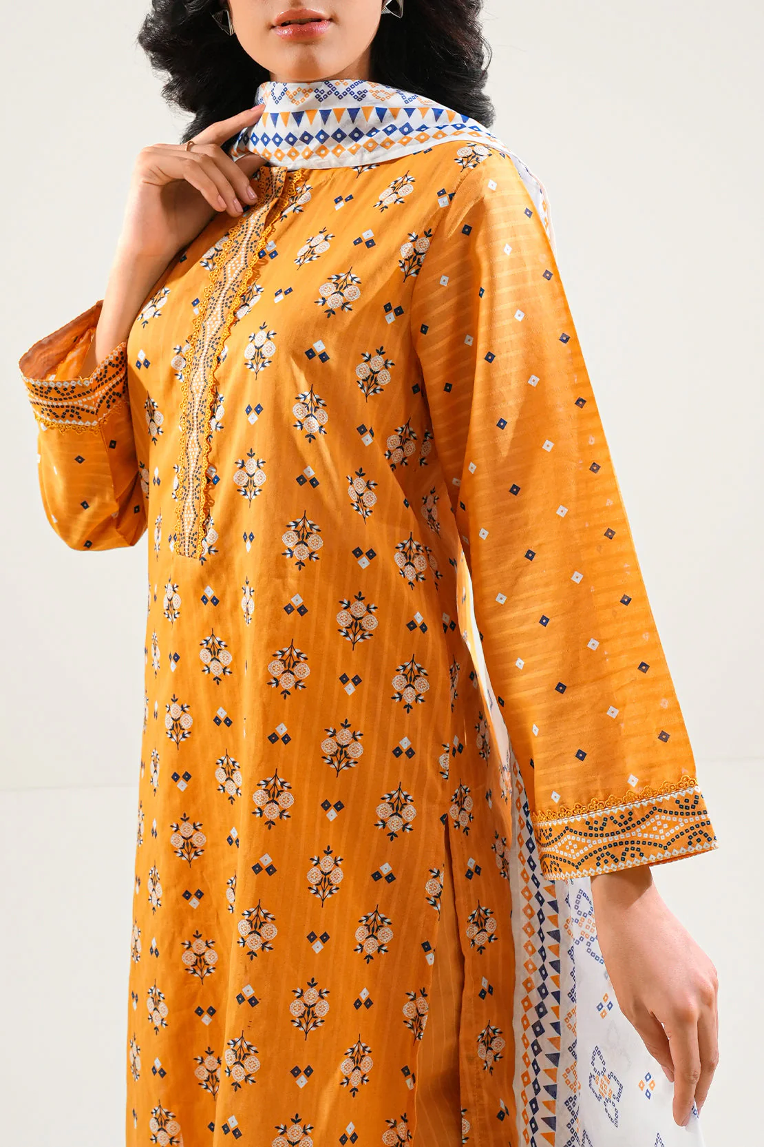 Printed Embroidered Lawn Stitched 2 Piece (Shirt/Trouser) - Image 4