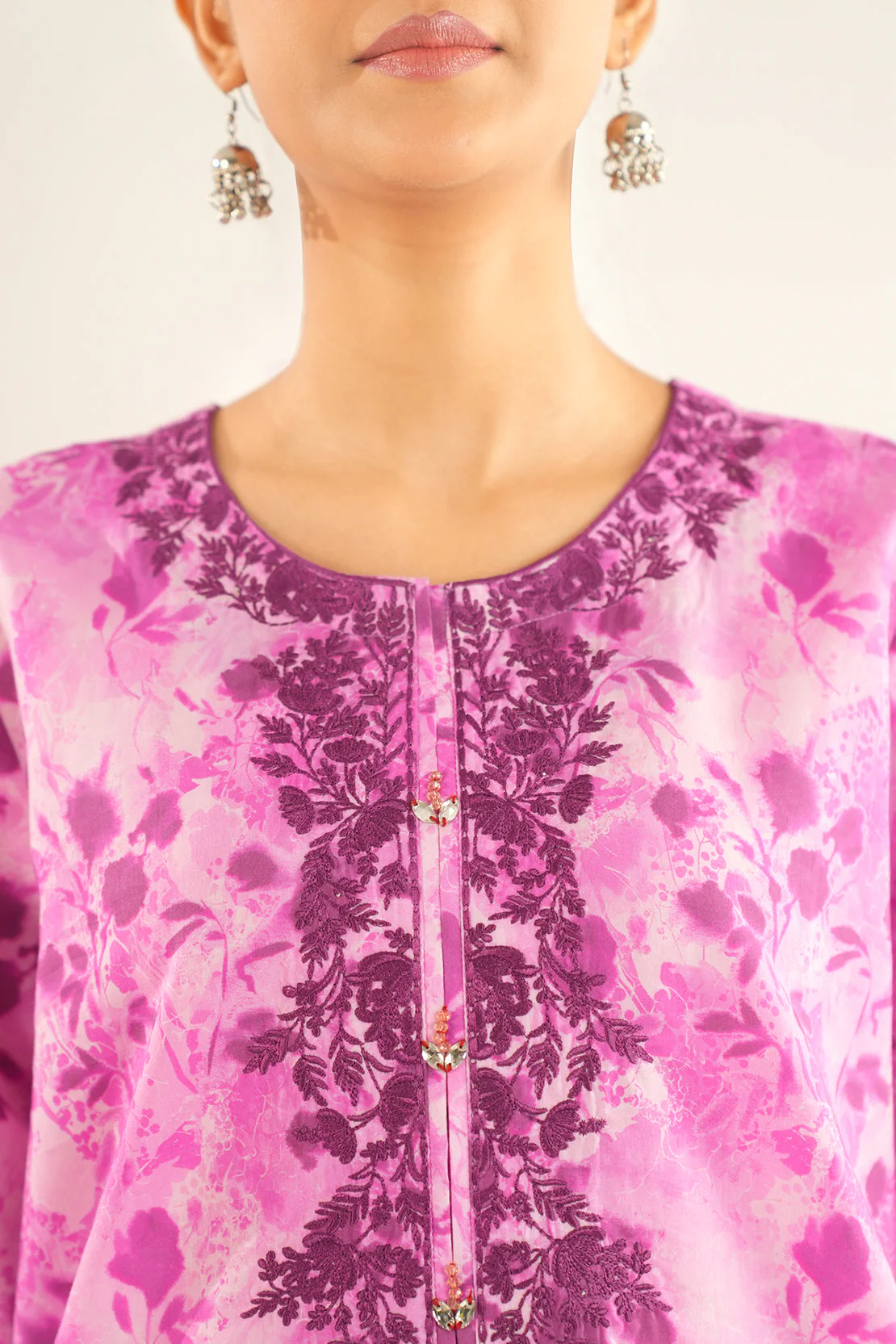 Printed Embroidered Lawn Stitched Shirt - Image 4