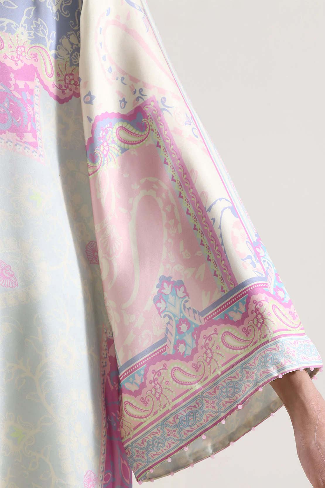 Printed Kaftaan Shamose Silk Stitched Dress - Image 6
