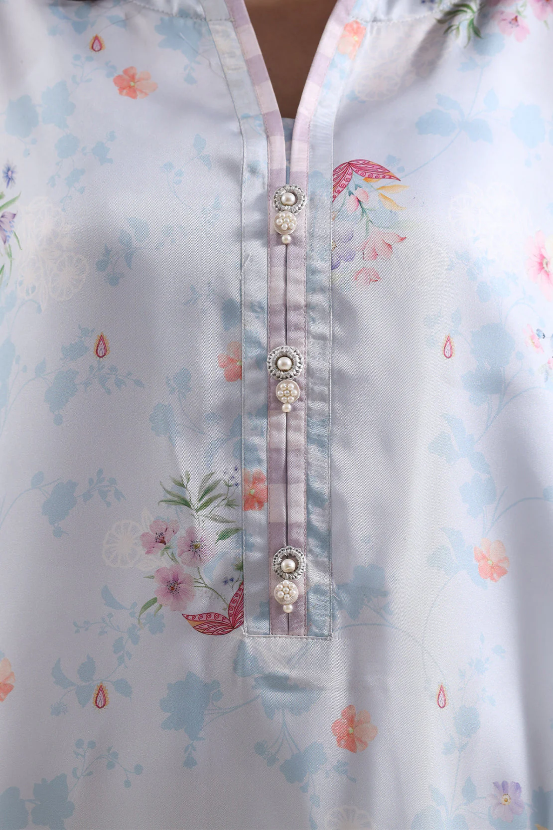 Printed Kaftaan Shamose Silk Stitched Dress - Image 5