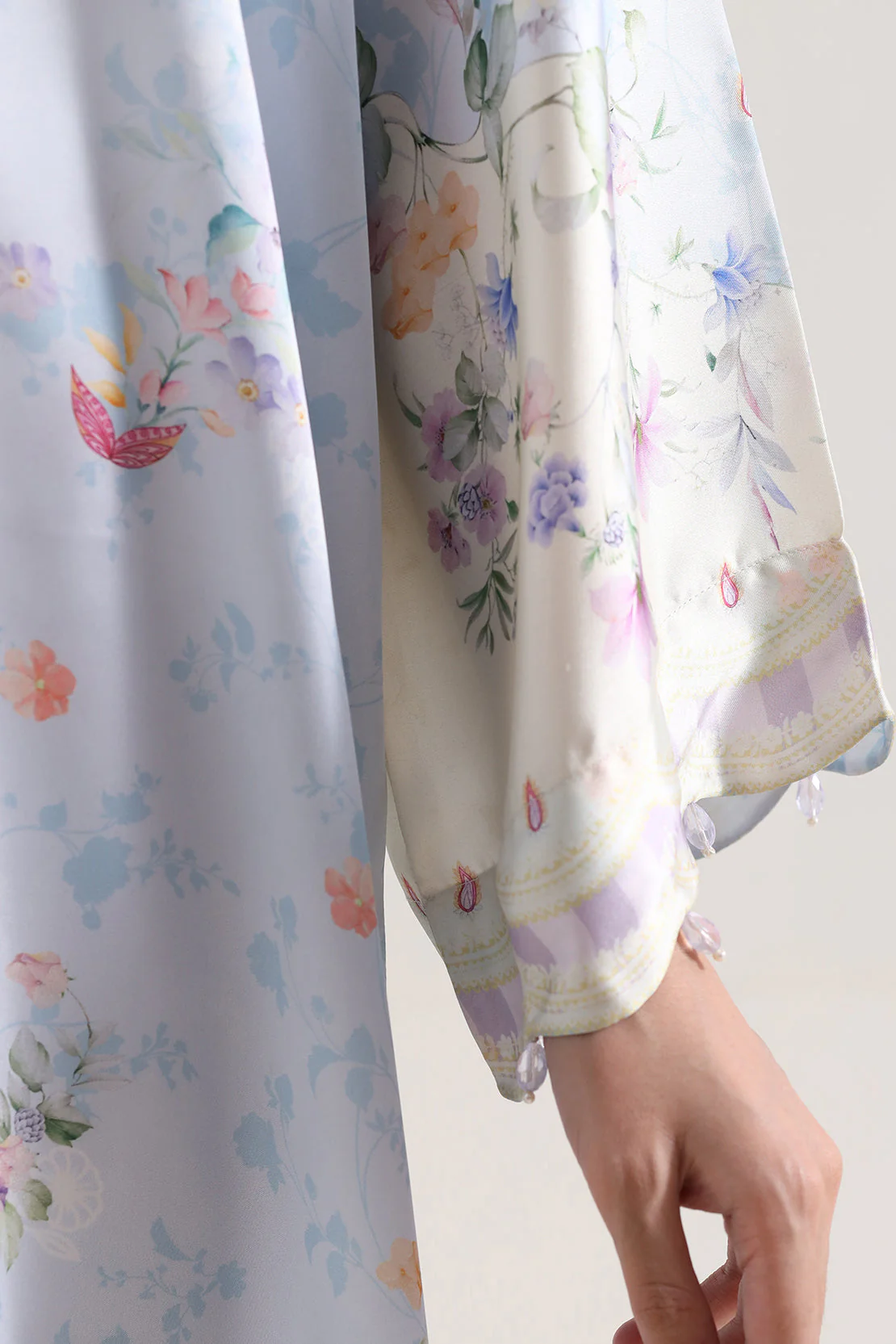 Printed Kaftaan Shamose Silk Stitched Dress - Image 6