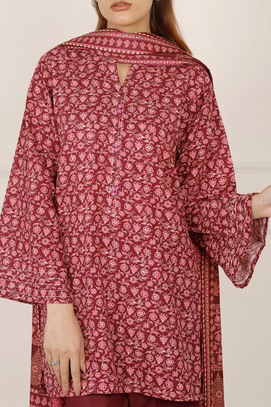 Printed Khaddar Stitched 2 Piece (Shirt/Trouser) - Image 5