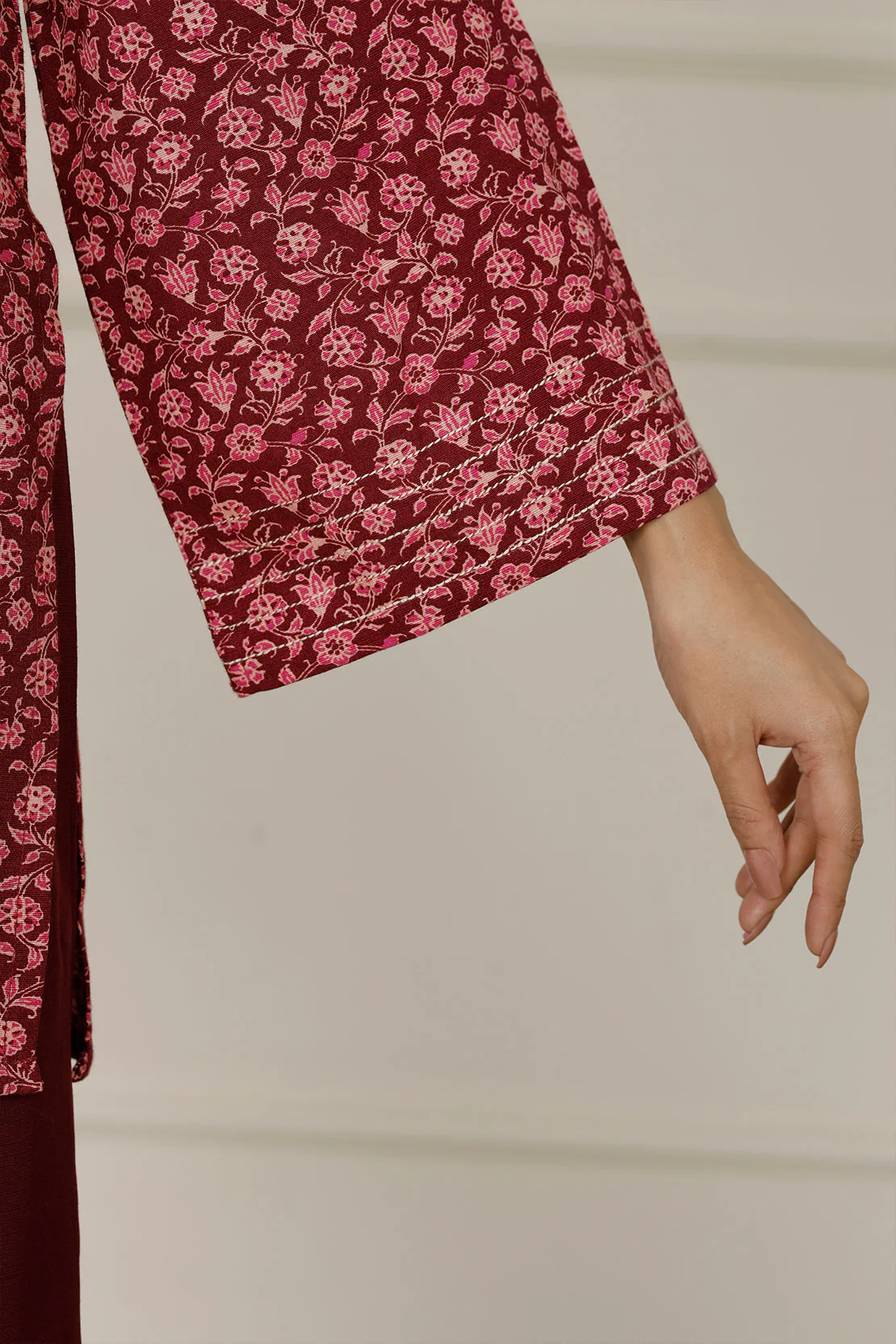 Printed Khaddar Stitched 2 Piece (Shirt/Trouser) - Image 9