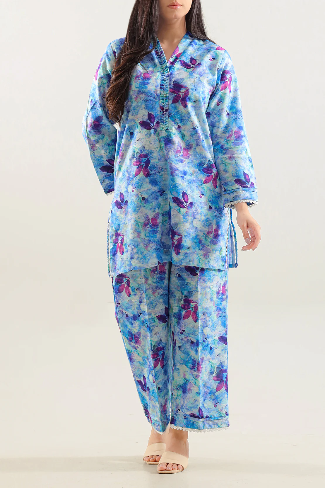 Printed Khaddar Stitched 2 Piece (Shirt/Trouser) - Image 3