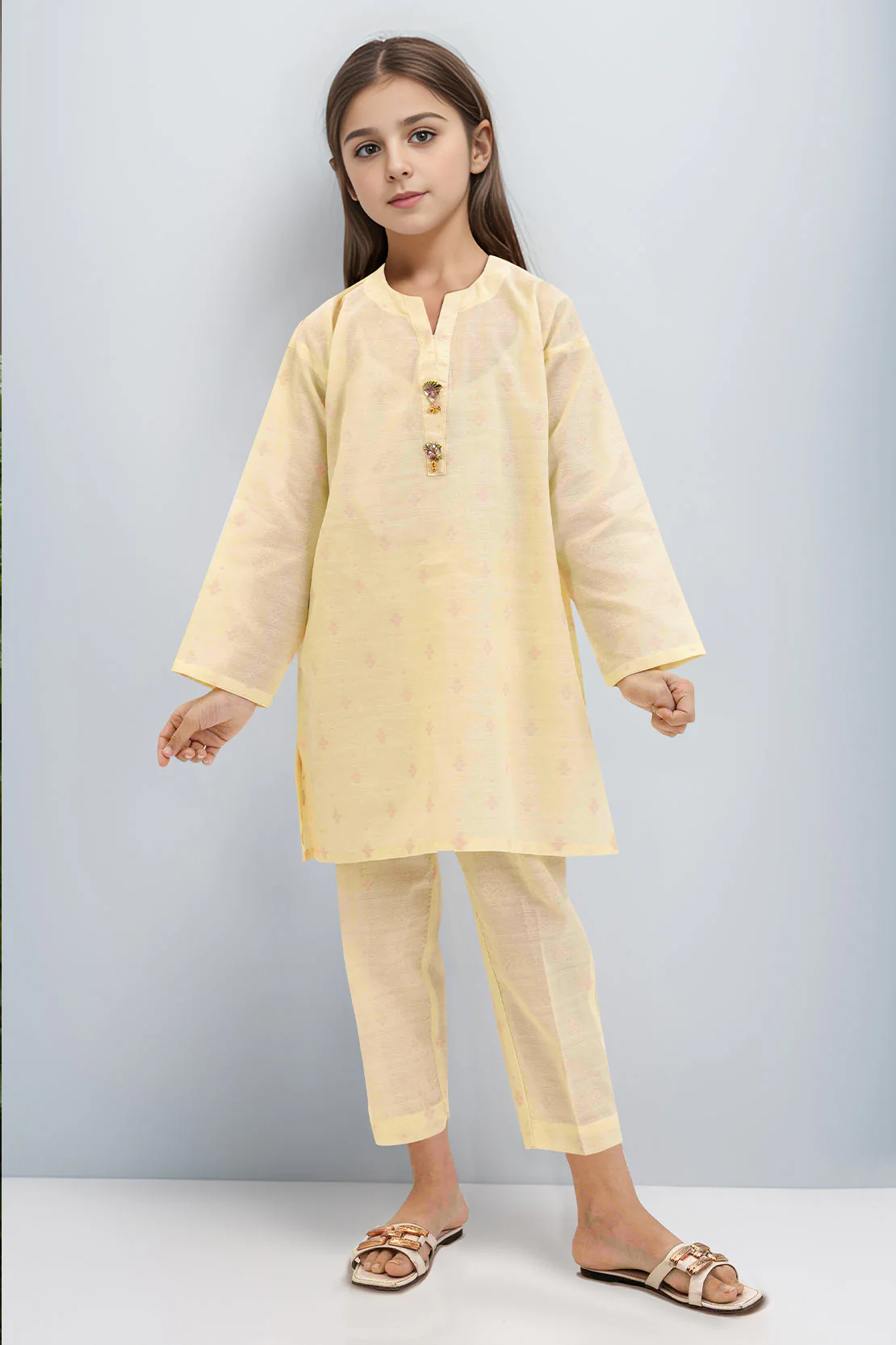 SAYA's Printed Cotton Jacquard Stitched Mom And Daughter - Image 5