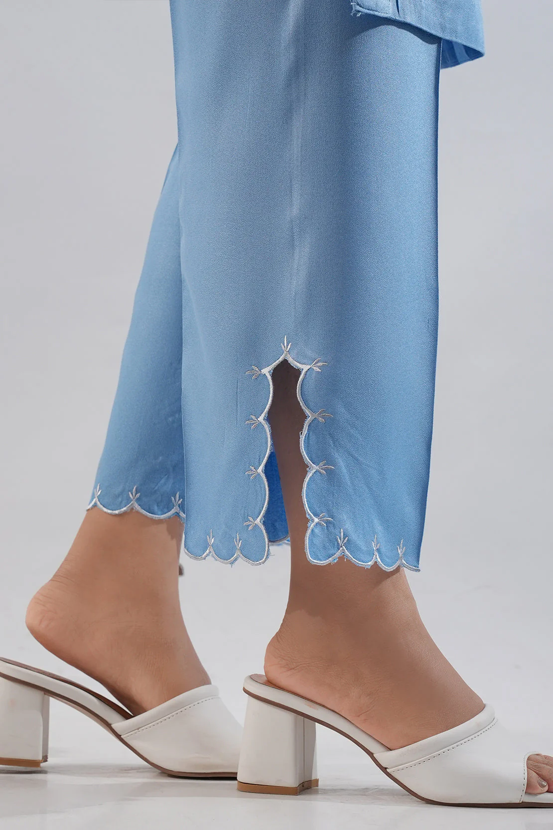 Solid Embroidered Dobby Crepe Stitched 2 Piece (Shirt/Trouser) - Image 4