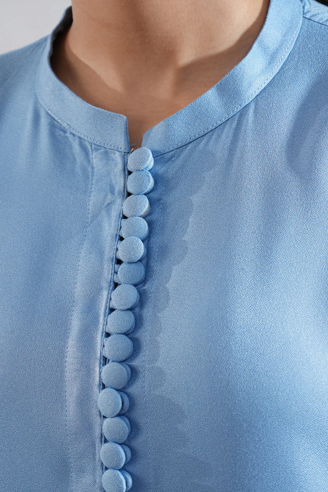 Solid Embroidered Dobby Crepe Stitched 2 Piece (Shirt/Trouser) - Image 5