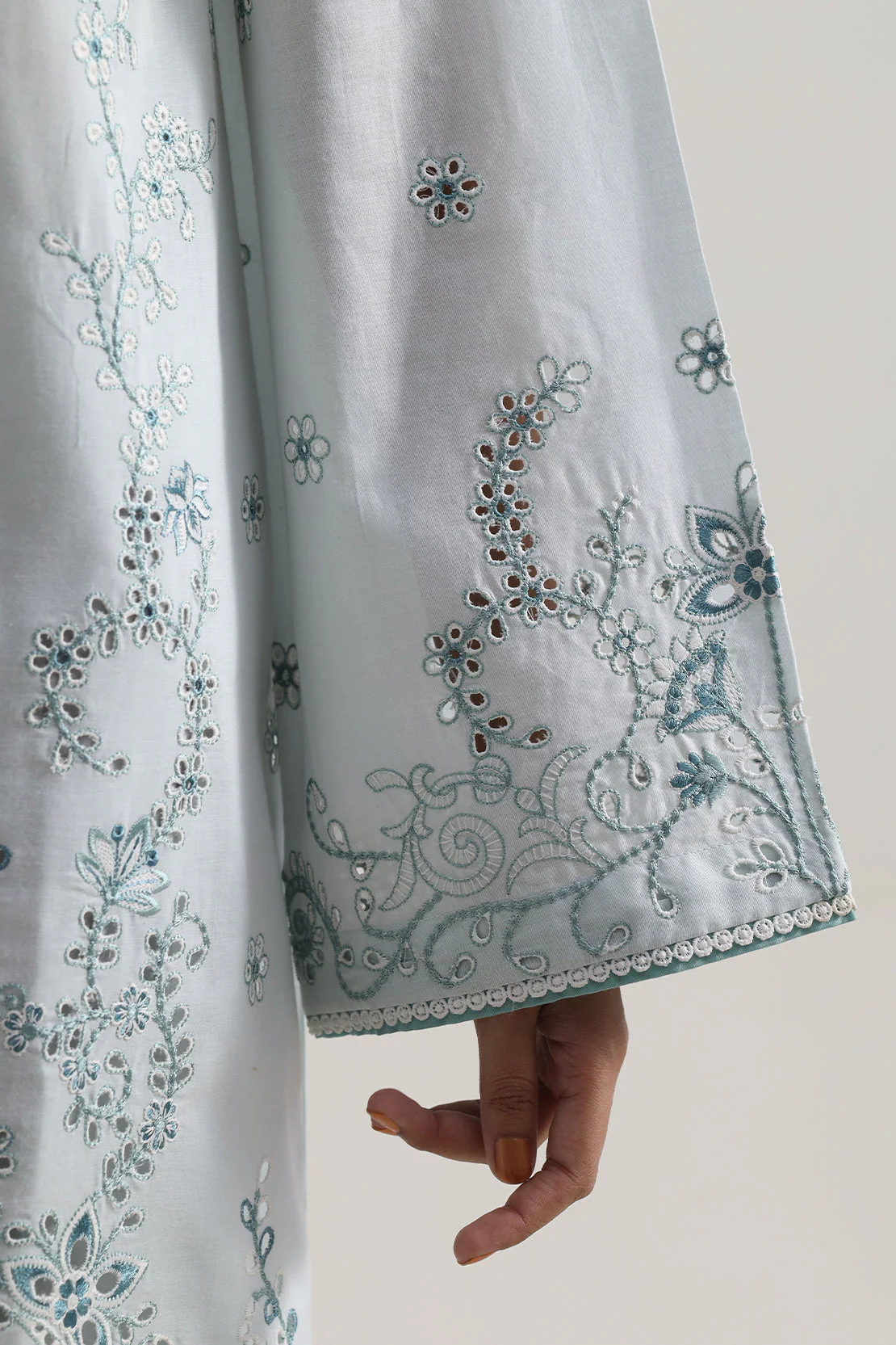Solid Embroidered Lawn Stitched 3 Piece - Image 5
