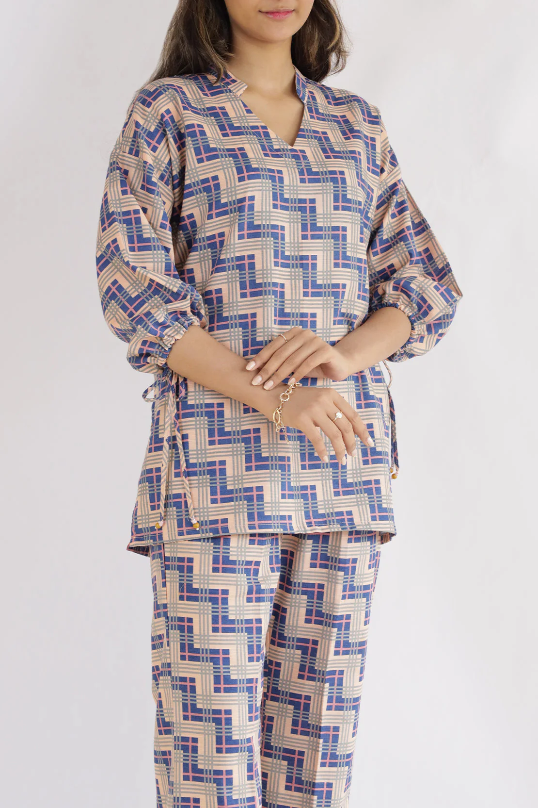 Stitched Printed Cotton Khaddar Shirt - Image 5