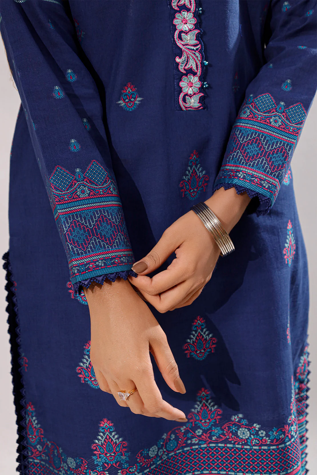 Unstitched Embroidered  Cotton Jacquard 2 Piece (Shirt/Trouser) - Image 3